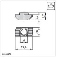 Bosch Rexroth 8981021323, T-Nut, 10mm T-Slot, 1/4 -20 UNC Thread 8981021323 Rexroth